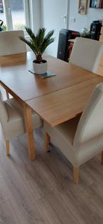 Uitschuifbare Eettafel met 6 Stoelen, Huis en Inrichting, Tafels | Eettafels, Ophalen, Gebruikt, 100 tot 150 cm, Vijf personen of meer