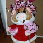 Lieve AH hamster Valentijn 💝 knuffel met bloemen en hartjes, Ophalen of Verzenden