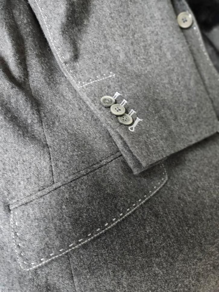 British Indigo wollen jas - Maat 102 - Grijs, Kleding | Heren, Kostuums en Colberts, Nieuw, Overige maten, Grijs, Verzenden