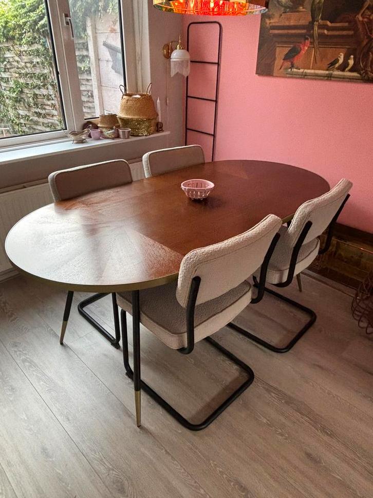 by fonQ Hendrix Eettafel - 180 x 90 cm - Bruin, Huis en Inrichting, Tafels | Eettafels, Zo goed als nieuw, 50 tot 100 cm, 150 tot 200 cm