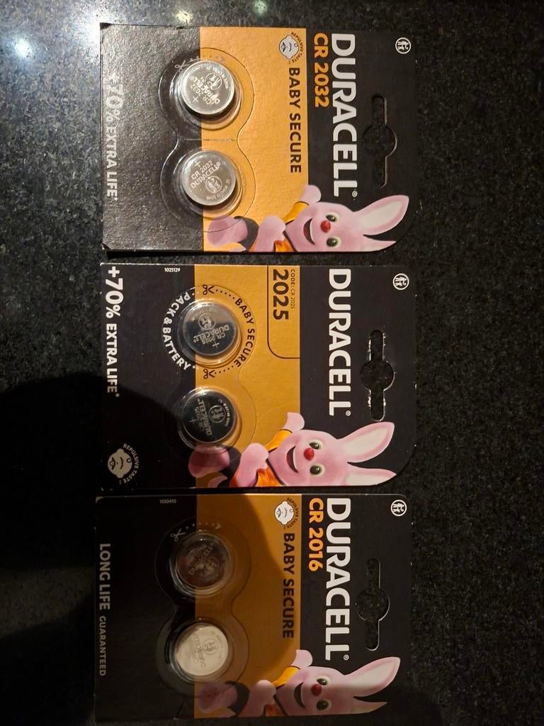 Duracell Knoopcel Batterijen - CR2032, CR2025, CR2016, Ophalen of Verzenden, Nieuw