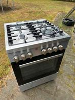 Rvs fornuis met elektrische oven, Witgoed en Apparatuur, Fornuizen, Ophalen, 4 kookzones, Zo goed als nieuw, Gas