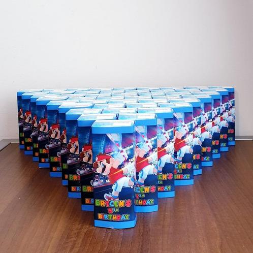 Traktatie pakje drinken met thema SUPER MARIO BROS, Hobby en Vrije tijd, Feestartikelen, Nieuw, Feestartikel, Verjaardag, Ophalen of Verzenden