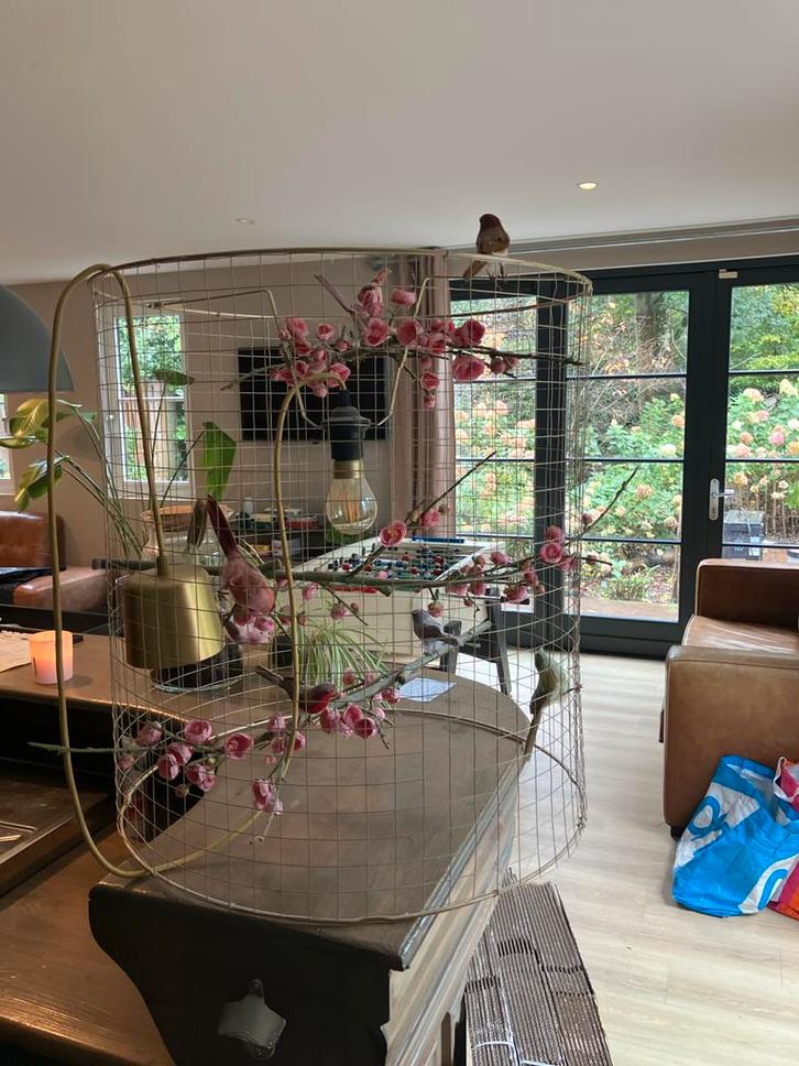Unieke Vogelkooi Hanglamp - Handgemaakt, Huis en Inrichting, Woonaccessoires | Overige, Zo goed als nieuw, Ophalen