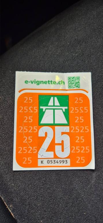 Vignet Zwitserland 2025 beschikbaar voor biedingen
