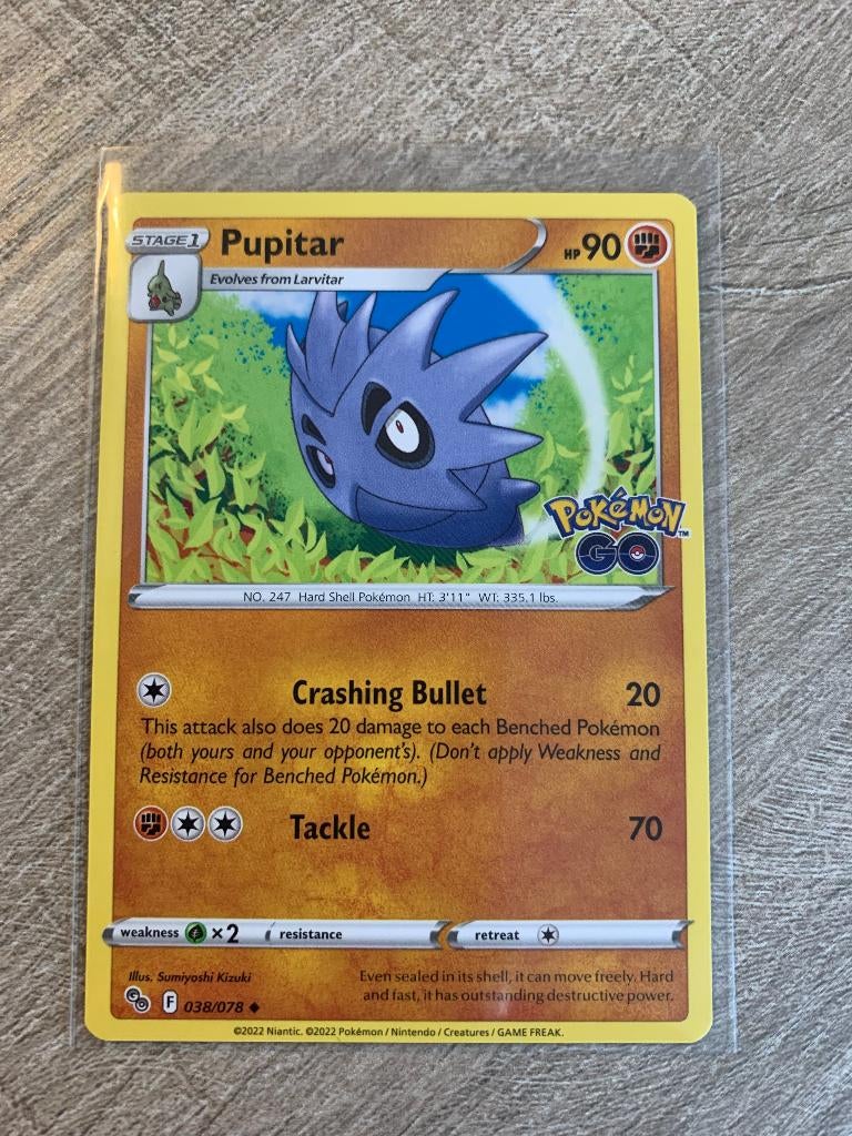 Pupitar 038/078 Pokémon Go - Pokémon Kaart, Ophalen of Verzenden, Nieuw, Losse kaart