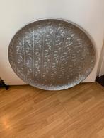 Mooi Metalen Zilveren Rond Dienblad 60 cm, Huis en Inrichting, Ophalen of Verzenden, Zo goed als nieuw, Rond, Metaal