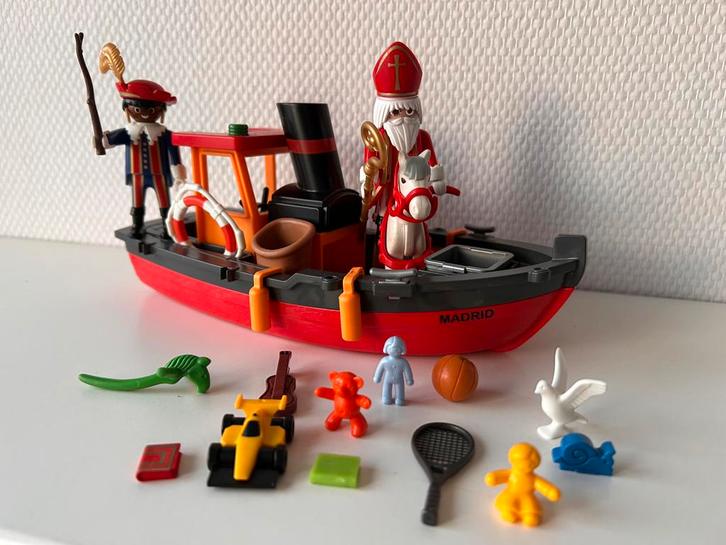 Playmobil Stoomboot set 5206 met Sinterklaas & Zwarte Piet, Kinderen en Baby's, Speelgoed | Playmobil, Zo goed als nieuw, Complete set