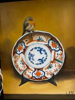 Roodborstje op Amari Japans porselein bord, Antiek en Kunst, Ophalen of Verzenden