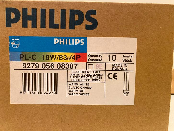 20x Philips PL-C 18W/830/4P Lampen, Doe-het-zelf en Verbouw, Bouwverlichting, Nieuw, Lamp, Minder dan 50 watt, Ophalen