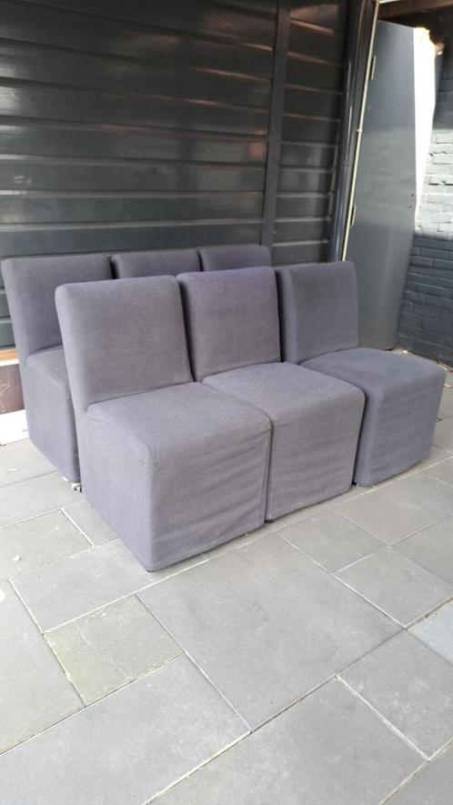 6 stoelen op wieltjes 70,-, Huis en Inrichting, Stoelen, Gebruikt, Vijf, Zes of meer stoelen, Hout, Kunststof, Metaal, Stof, Grijs