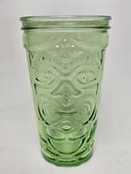 # Vintage Tiki Masker Glas groen, Ophalen of Verzenden, Zo goed als nieuw, Frisdrankglas