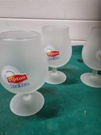 ice tea glazen vier stuks lipton, Verzamelen, Glas en Borrelglaasjes, Ophalen of Verzenden