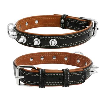 WAUDOG Soft Spiked Halsband Leder Zwart Nek 30-39 cm -40%!!! beschikbaar voor biedingen