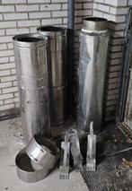 Rvs rookgaskachel 3meter dubbelwandig, Ophalen, Gebruikt, Vrijstaande haard, Houthaard