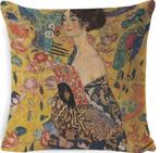 Sierkussensloop Gustav Klimt - vrouw met de waaier -, Ophalen of Verzenden, Nieuw, Vierkant