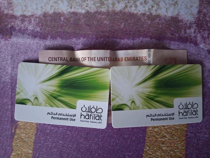 Abu Dhabi,  buskaartjes,  OV card. Hafilat card, Tickets en Kaartjes, Trein, Bus en Vliegtuig, Twee personen, Algemeen kaartje