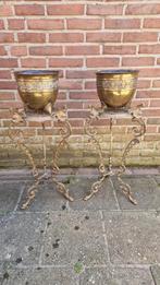 Franse Vintage Bronzen Plantentafels - Art Nouveau, Ophalen of Verzenden, Gebruikt