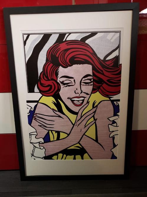 Roy Lichtenstein girl in window, Verzamelen, Posters, Zo goed als nieuw, Rechthoekig Staand, Met lijst, Ophalen of Verzenden