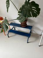 Vintage Blauw Metalen schooltrapje, Ophalen of Verzenden, Gebruikt