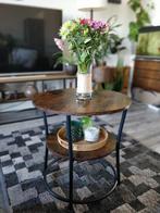 Bijzettafel - Vintage Industrieel - 55x55cm, Huis en Inrichting, Minder dan 55 cm, Rond, Nieuw, Industrieel