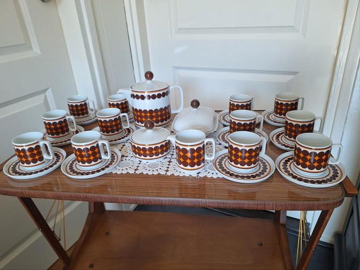Retro vintage theeservies, Huis en Inrichting, Keuken | Servies, Zo goed als nieuw, Overige typen, Overige stijlen, Porselein