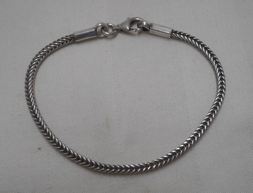 Zilveren vossenstaart armband nr.1115, Verzenden, Zo goed als nieuw, Zilver, Zilver