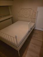 Wit metalen bedframe - tweepersoons, 90 cm, Eenpersoons, Ophalen of Verzenden, Zo goed als nieuw