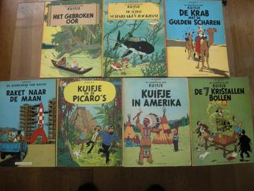 7 Kuifje Albums uit de jaren 70 - goede staat - bijna nst. beschikbaar voor biedingen