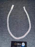 Silver 925 Moissanite cuban chain (iced cuban necklace), Ophalen of Verzenden, Nieuw, Zilver, Zilver