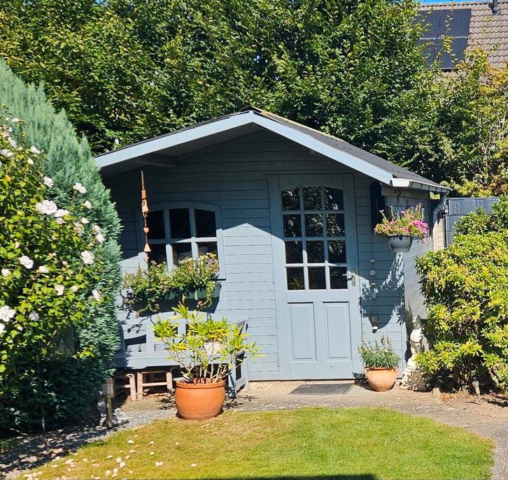 Tuinhuisje met verlichting, fundering en stopcontacten, Tuin en Terras, Bergingen en Tuinkasten, Gebruikt, Overige typen, Hout