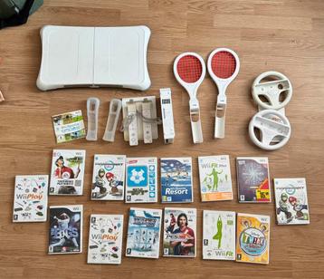 Nitendo Wii + Wii fit + spellen + accessories beschikbaar voor biedingen