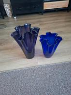 Vaas..zakdoek, Huis en Inrichting, Woonaccessoires | Vazen, Blauw, Ophalen of Verzenden, Minder dan 50 cm, Glas