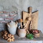 Franse aardewerk kruik grespot houten potje snijplank Etage3, Huis en Inrichting, Gebruikt, ., Ophalen of Verzenden, .