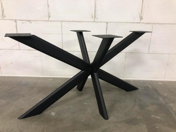 Metalen Matrix kruispoot OVALE koker Zwart ovale/Recht tafel, Huis en Inrichting, Tafelonderdelen, Zo goed als nieuw, 200 cm of meer