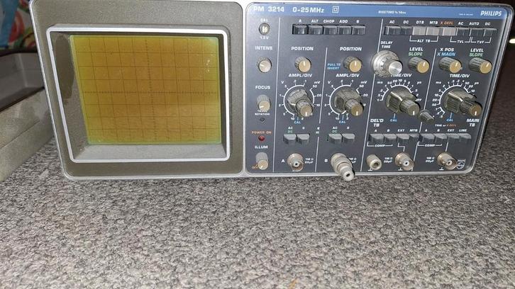 Philips PM3214, analoge, dubbelkanaals oscilloscoop, Hobby en Vrije tijd, Elektronica-componenten, Zo goed als nieuw, Ophalen of Verzenden