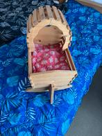 Houten popen wiegje, Kinderen en Baby's, Speelgoed | Poppen, Ophalen, Zo goed als nieuw, Babypop
