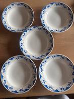 5 diepe borden Boch blauwe bloem, Antiek en Kunst, Antiek | Servies los, Ophalen