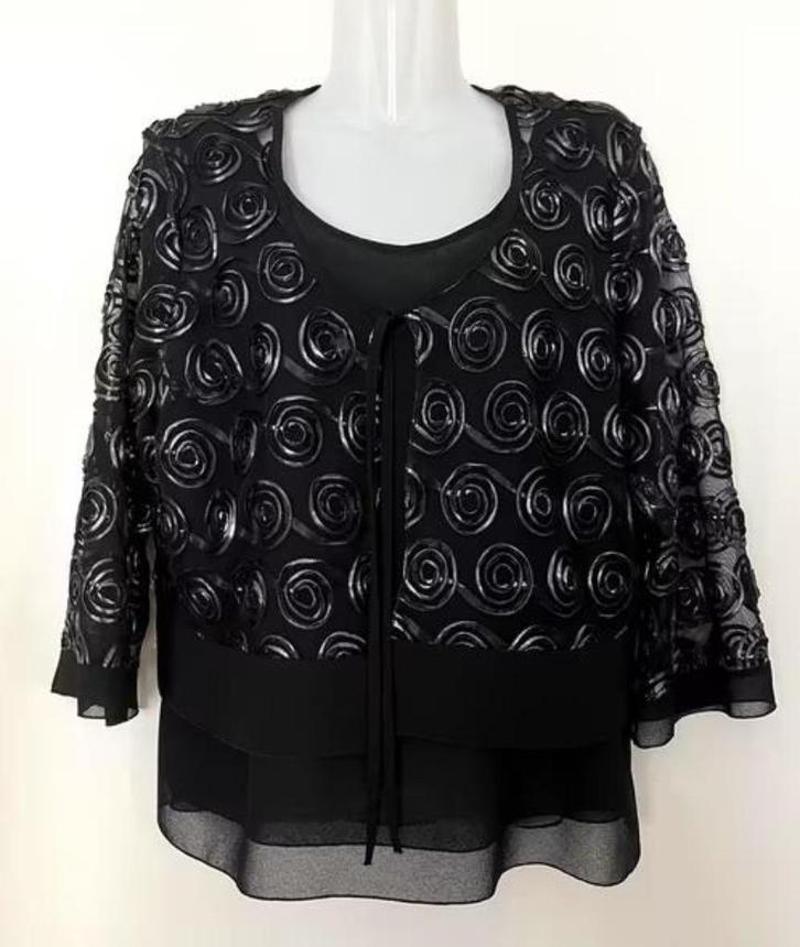 Jasje/blouse maat 44/46[v], Kleding | Dames, Blouses en Tunieken, Zo goed als nieuw, Maat 42/44 (L), Zwart, Ophalen of Verzenden