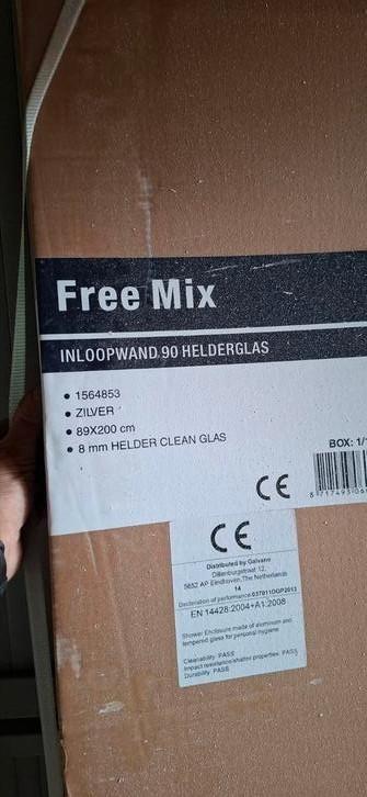 Douchewand / glaswand 90x200, Huis en Inrichting, Badkamer | Complete badkamers, Nieuw, Ophalen