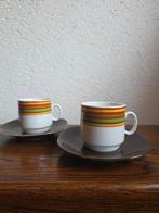 Vintage Van Nelle kopjes en schotels - jaren 70, Overige materialen, Ophalen of Verzenden, Zo goed als nieuw, Overige stijlen