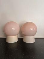 Set van 2 roze glazen bol plafondlampen Thabur, Huis en Inrichting, Lampen | Plafondlampen, Ophalen of Verzenden, Zo goed als nieuw