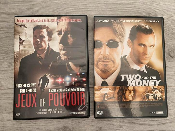 DVD Set: Jeux de Pouvoir & Two for the Money, Cd's en Dvd's, Dvd's | Overige Dvd's, Zo goed als nieuw, Boxset, Vanaf 12 jaar, Ophalen