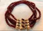 Antieke granaten 4-strengs armband met 18 karaats gouden, Sieraden, Tassen en Uiterlijk, Antieke sieraden, Ophalen of Verzenden