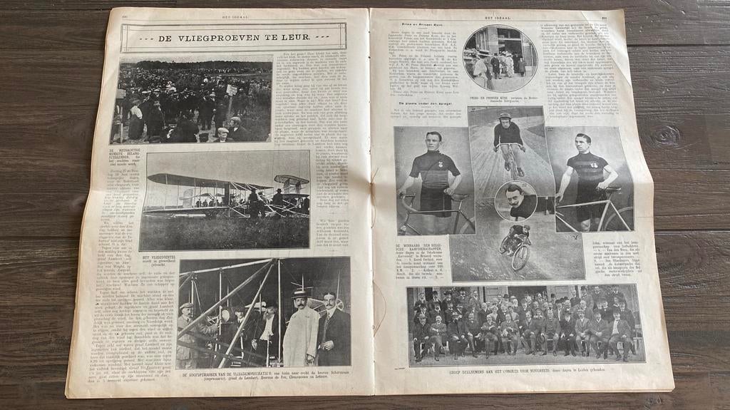 Het Ideaal 1910 - Vliegproeven te Leur, Ophalen of Verzenden, Voor 1920, Knipsel(s)