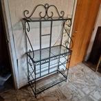Degelijk metalen rek glazen planken 168x80x35cm, Huis en Inrichting, Ophalen, Zo goed als nieuw