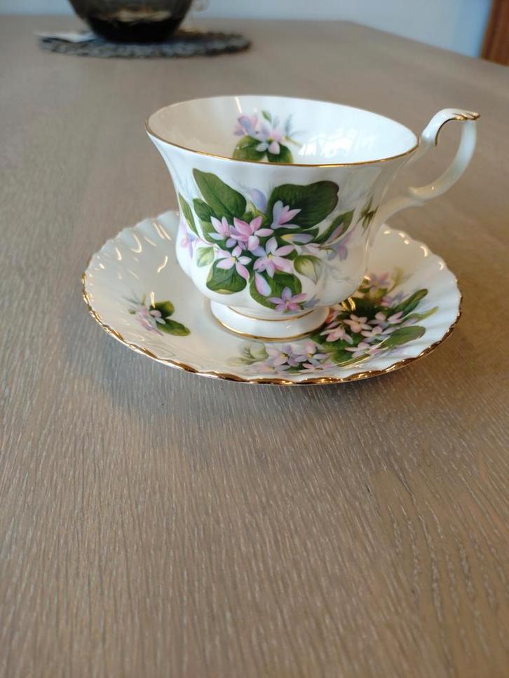 Royal Albert kop en schotel, MAYFLOWER, Antiek en Kunst, Antiek | Servies compleet, Ophalen of Verzenden