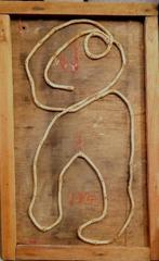 JEAN DUBUFFET ' 67 ART BRUT "" FIGUUR MET TOUW, Verzenden