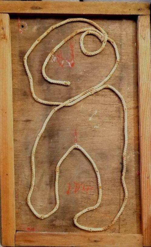 JEAN DUBUFFET ' 67 ART BRUT "" FIGUUR MET TOUW, Antiek en Kunst, Kunst | Schilderijen | Klassiek, Verzenden