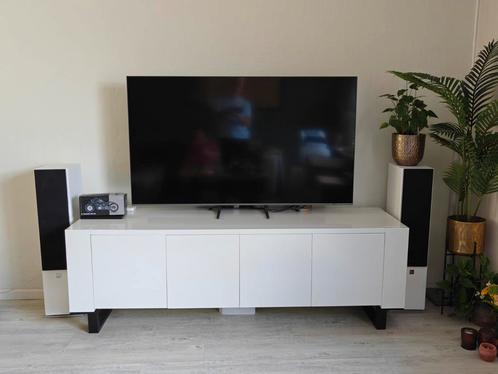 TV audio meubel met 4 deuren - wit, Huis en Inrichting, Kasten | Televisiemeubels, Gebruikt, Minder dan 100 cm, 50 tot 75 cm, Ophalen